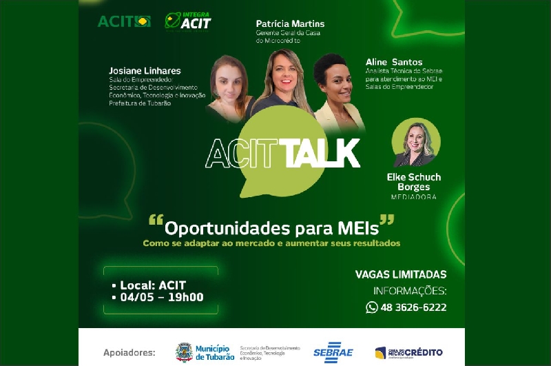 Oportunidades para MEIs: ACIT fará Talk com profissionais na próxima semana